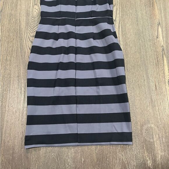 Victoria's Secret Gray Black Striped Short Sleeve Sheath Dress Size 10 - Picture 7 of 9